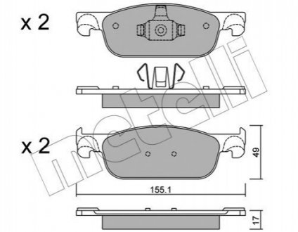 Комплект гальмівних колодок METELLI 22-1109-0