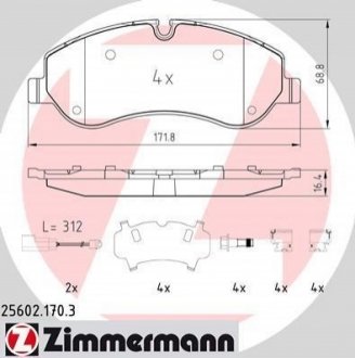 Колодки гальмівні дискові ZIMMERMANN 25602.170.3
