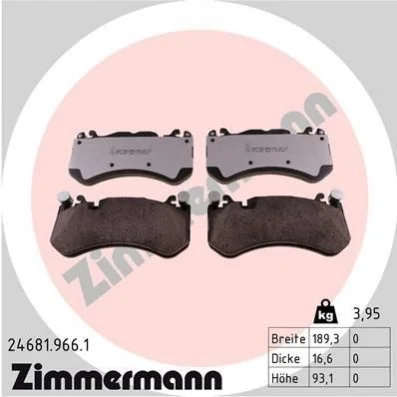 Колодки гальмівні дискові ZIMMERMANN 24681.966.1 (фото 1)