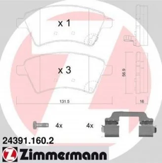 Колодки гальмівні дискові ZIMMERMANN 24391.160.2