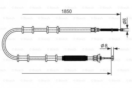 Трос ручного гальма BOSCH 1987482592