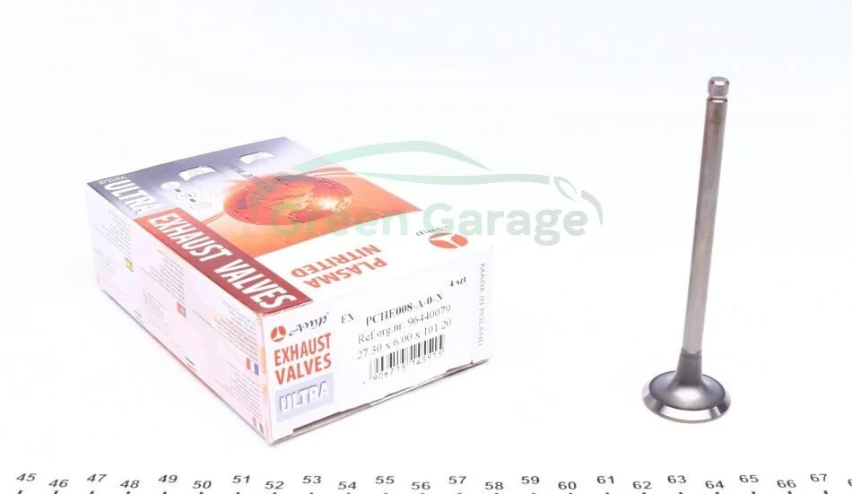 Клапан ГРМ DAEWOO CHEVROLET/AVEO/(T200/T255)/LACETTI(200)/NEXIA/CRUZE 1,6 DOHC выпуск. (азотированны AMP PCHE008A0N (фото 1)