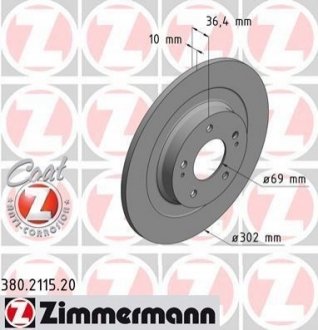 Диск гальмівний ZIMMERMANN 380.2115.20