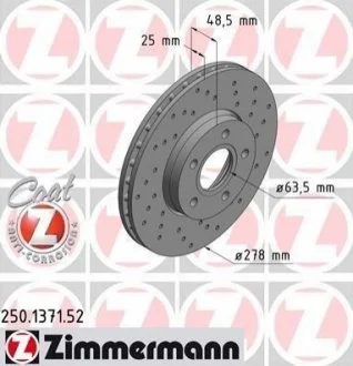 Диск гальмівний ZIMMERMANN 250.1371.52