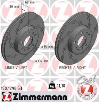 Диск гальмівний ZIMMERMANN 150.1298.53