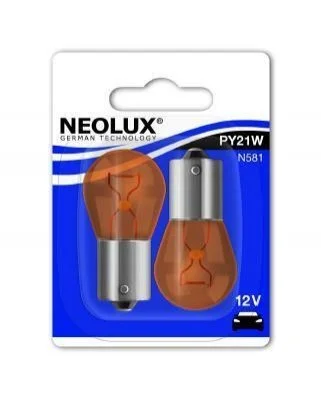 Лампа допоміжн. освітлення РY21W 12V 21W ВАU15s (blister 2шт) (вир-во Neolux) NEOLUX N581_02B (фото 1)