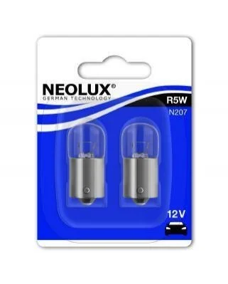 Лампа допоміжн. освітлення R5W 12V 5W ВА15s (blister 2шт)(вир-во Neolux) NEOLUX N207_02B (фото 1)
