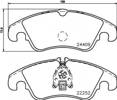 Гальмівні колодки (набір) HELLA 8DB355023221