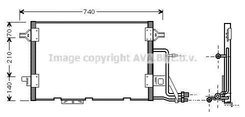 Конденсатор кондиционера AUDI A6/S6 (C5) (97-) (пр-во AVA) AVA COOLING AI5137 (фото 1)