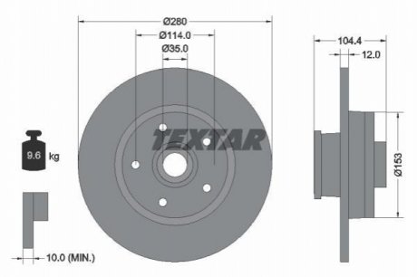 Гальмівний диск TEXTAR 92268903