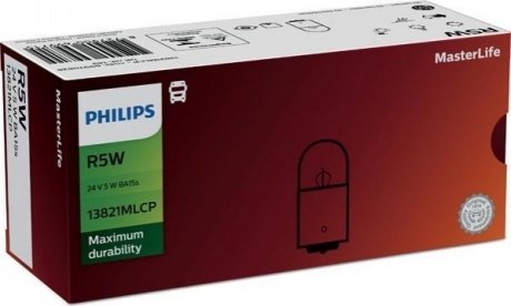 R5W MasterLife 24V 5W BA15s PHILIPS 13821MLCP