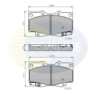 Гальмівні колодки, дискове гальмо (набір) COMLINE CBP31574