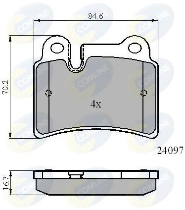 Гальмівні колодки, дискове гальмо (набір) COMLINE CBP01728 (фото 1)