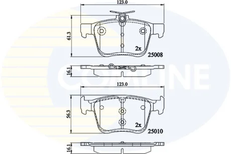 Comline - Гальмівні колодки до дисків COMLINE CBP02156