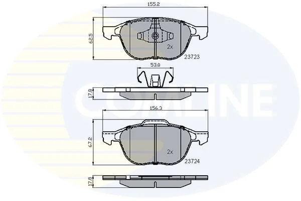 Гальмівні колодки, дискове гальмо (набір) COMLINE CBP01323 (фото 1)