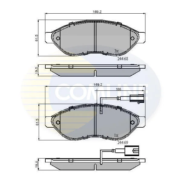 Гальмівні колодки, дискове гальмо (набір) COMLINE CBP11589 (фото 1)
