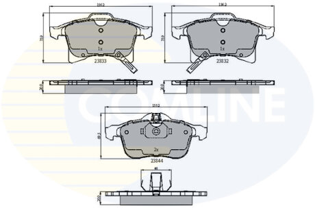 Гальмівні колодки, дискове гальмо (набір) COMLINE CBP31307