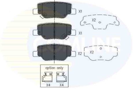 Гальмівні колодки, дискове гальмо (набір) COMLINE CBP36010