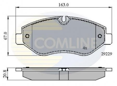 Гальмівні колодки, дискове гальмо (набір) COMLINE CBP01616