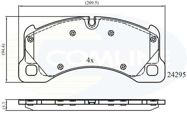 Гальмівні колодки, дискове гальмо (набір) COMLINE CBP06039 (фото 1)