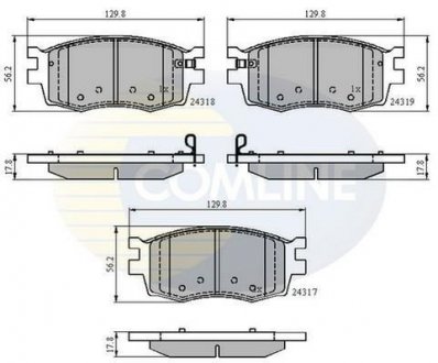 Гальмівні колодки, дискове гальмо (набір) COMLINE CBP31519