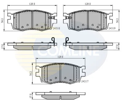 Гальмівні колодки, дискове гальмо (набір) COMLINE CBP31519