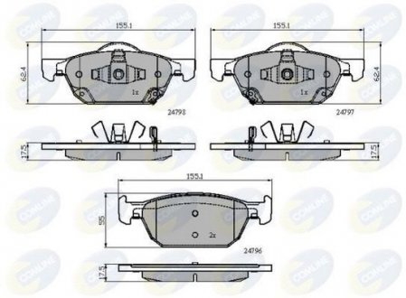 Гальмівні колодки, дискове гальмо (набір) COMLINE CBP32018