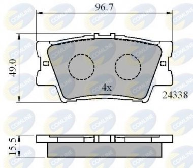 Гальмівні колодки, дискове гальмо (набір) COMLINE CBP01581