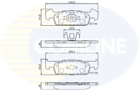 Гальмівні колодки (набір) COMLINE CBP02223