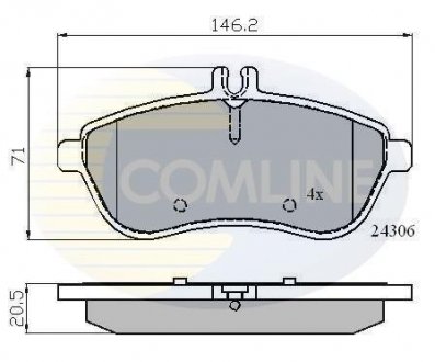 Гальмівні колодки, дискове гальмо (набір) COMLINE CBP01786