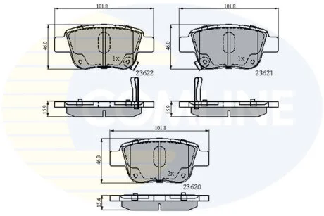 Гальмівні колодки, дискове гальмо (набір) COMLINE CBP31141