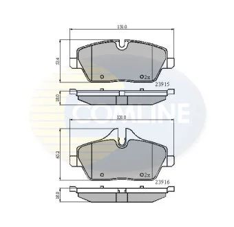 Гальмівні колодки, дискове гальмо (набір) COMLINE CBP01531
