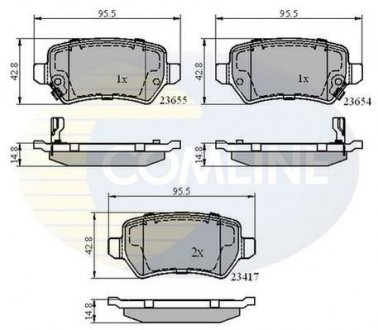 Гальмівні колодки, дискове гальмо (набір) COMLINE CBP31551