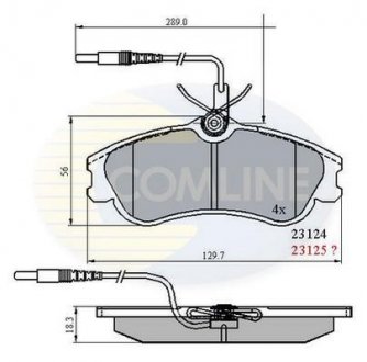 Гальмівні колодки, дискове гальмо (набір) COMLINE CBP1174