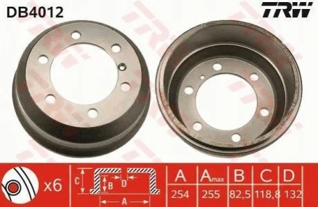 Гальмівний барабан TRW DB4012