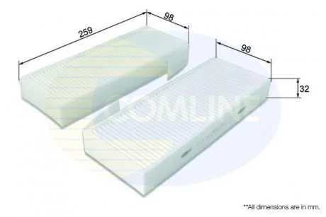 EKF370-2 Comline Фільтр салону COMLINE EKF3702