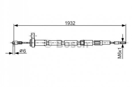 Трос ручного гальма BOSCH 1987477346