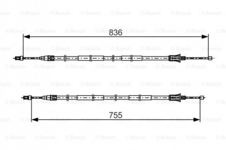 Трос ручного гальма RENAULT SCENIC II 1.4 03-, 1.5DCI 03- BOSCH 1987482800