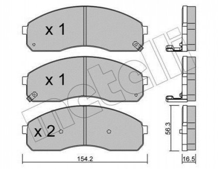 Гальмівні колодки, дискове гальмо (набір) METELLI 2203740