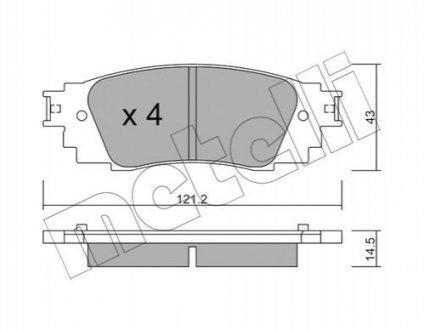 Колодки гальмівніTOYOTA C-HR 16- TYL METELLI 2210890