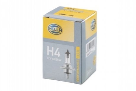 Лампа H4 12V 60/55W P43t +60% HELLA 8GJ 223 498-221