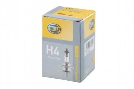 Лампа H4 12V 60/55W P43t +60% HELLA 8GJ 223 498221