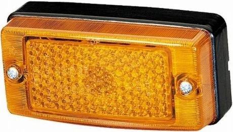 Габаритні ліхтарі лів/прав, помаранчевий, Halogen/R5W, висота 43мм ширина 124мм глибина 62мм, болт/горизонтальне кріплення/кріплення вертикальне, 12/24В (IP5K9K) HELLA 2PS004361001