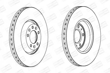 CITROEN Диск тормозн.передн.C5 III,Peugeot 508 09- CHAMPION 563031CH1