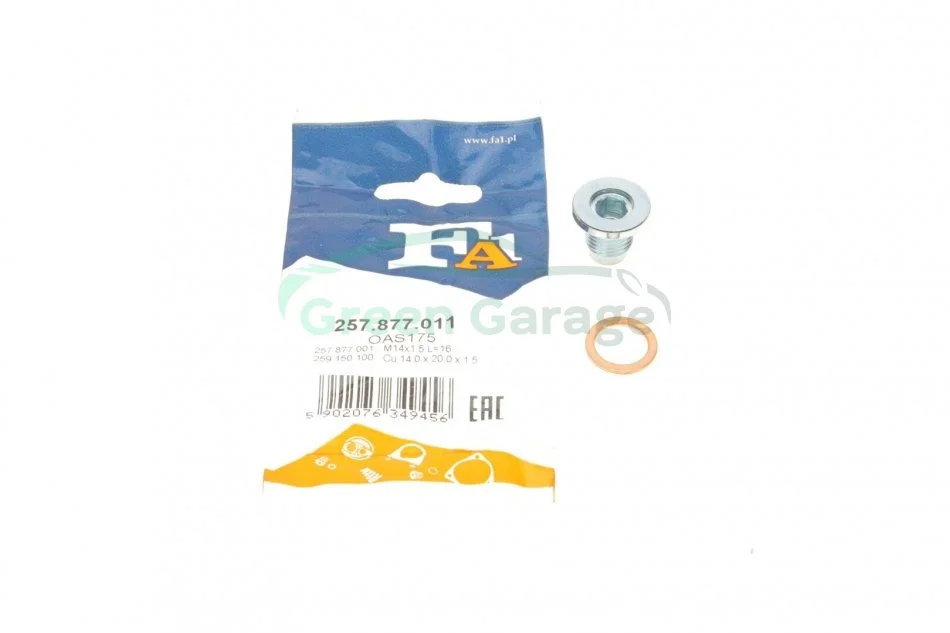Пробка піддону + ущільнювач Fischer Automotive One (FA1) 257877011 (фото 1)