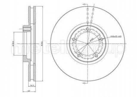 Диск гальмівний FORD TRANSIT 94-00 14 CALI CIFAM 800459