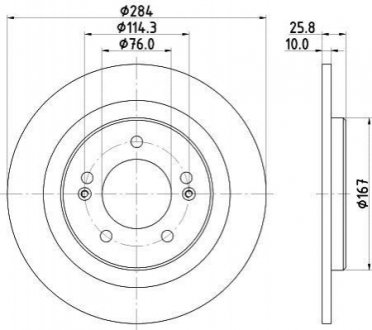 Диск гальмівний 55527PRO HELLA 8DD355118361