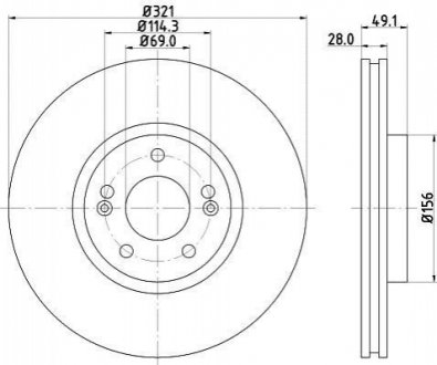 Диск гальмівний 54660PRO HELLA 8DD355118161