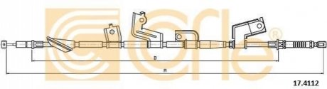 Трос стояночного гальма правий COFLE 174112
