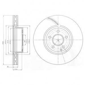 Диск гальмівний DELPHI BG9075C